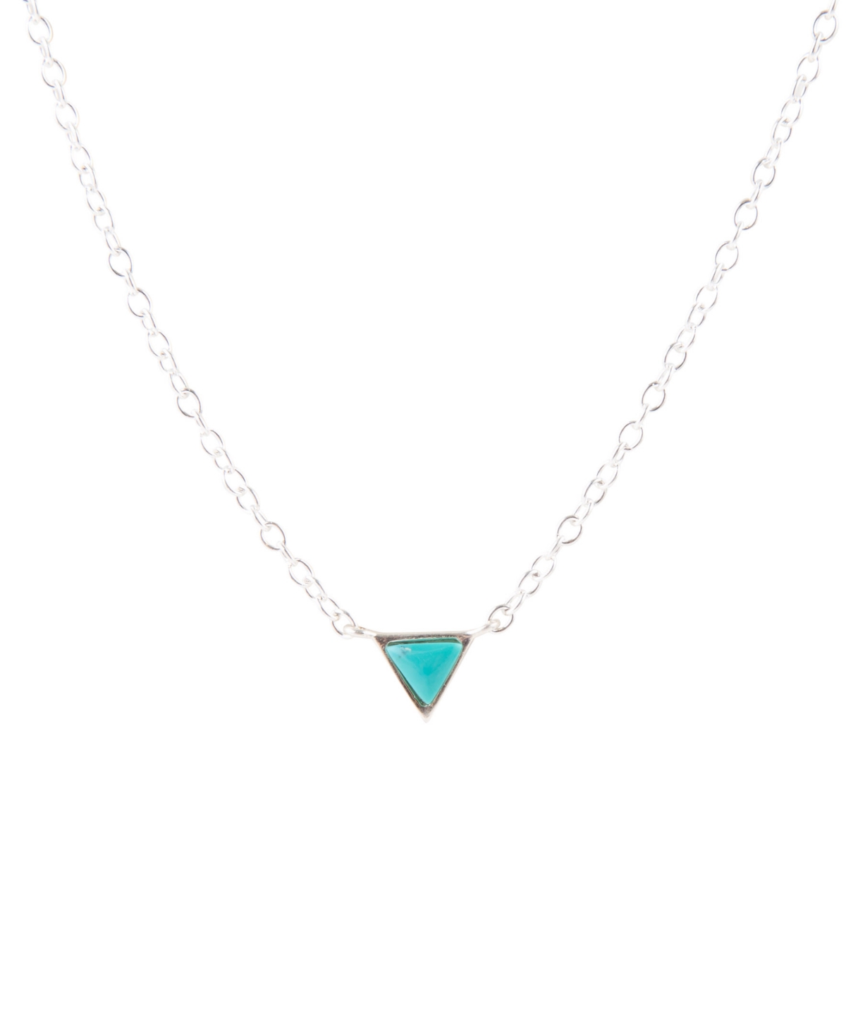 Dainty Genuine Turquoise Triangle Necklace - Genuine Turquoise