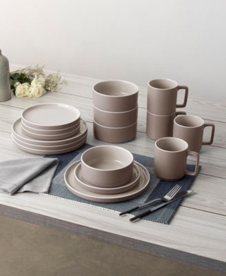 ColorTrio Stax 16 Piece Dinnerware Set, Service for 4