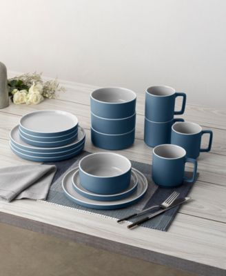 ColorTrio Stax 16 Piece Dinnerware Set, Service for 4