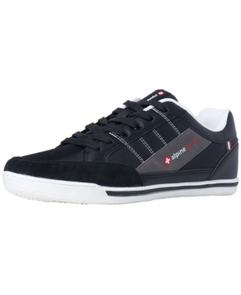 Мужские кроссовки Alpine Swiss Stefan Retro Sneakers For Men Stylish Low-Top Shoes with Suede Trim Perfect For Casual Footwear Fashion Sneakers Tennis Shoes, цвет: Чёрный