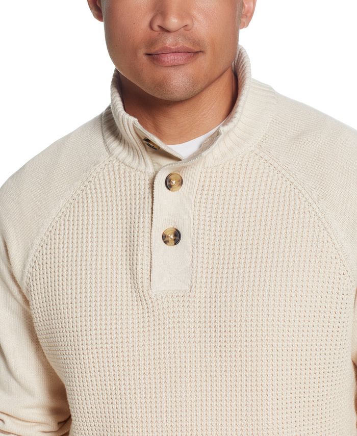 Weatherproof Vintage Men's Button Mock Neck Sweater - Macy's