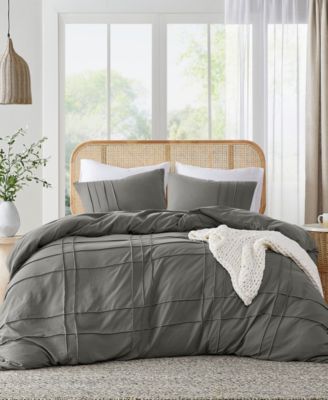 Porter Washed Pleated 3-Pc. Duvet Cover Set, King