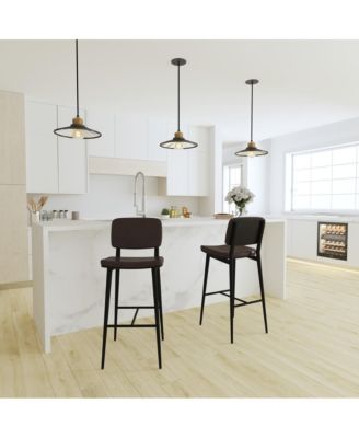 Regency Barstools Contemporary Metal Frame Stools With Integrated Footrest - Set Of 2