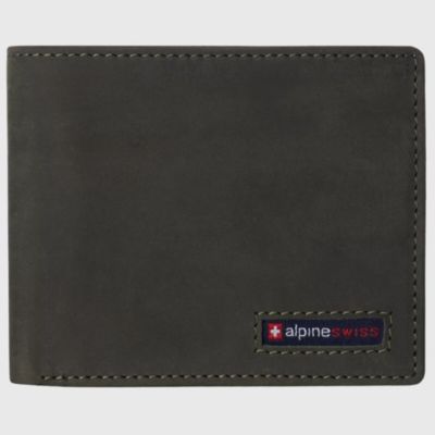 Mens Commuter RFID Bifold Wallet 2 ID Windows Divided Bill Section