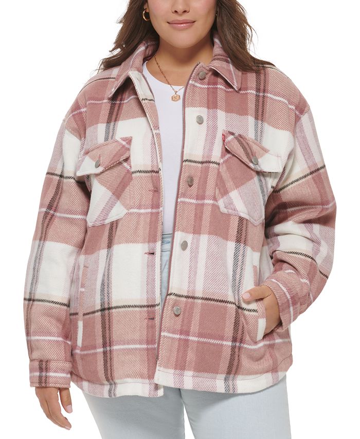 Plus size shirt best sale jacket