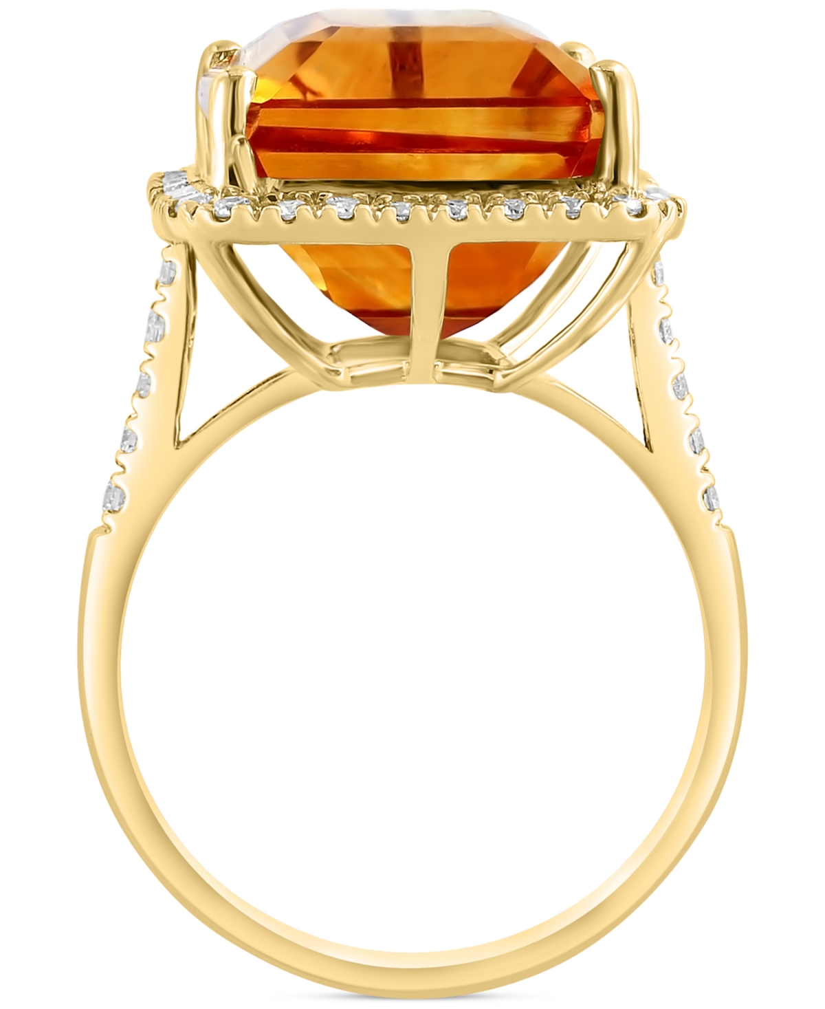 Effy Collection Effy Amethyst (10-3/4 Ct. T.w.) & Diamond (3/8 Ct. T.w.) Halo Ring In 14k Gold (also Available In Ci In Yellow