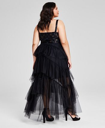 Macy's black dresses plus size top