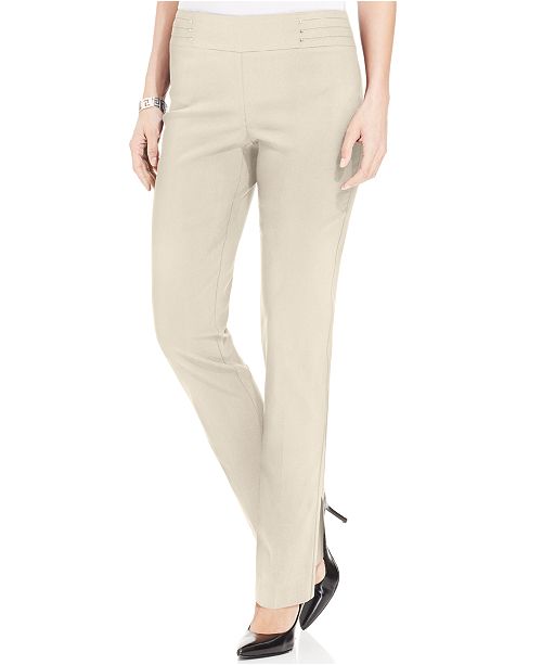 JM Collection Petite Studded Pull-On Pants, Created for Macy's - Pants ...