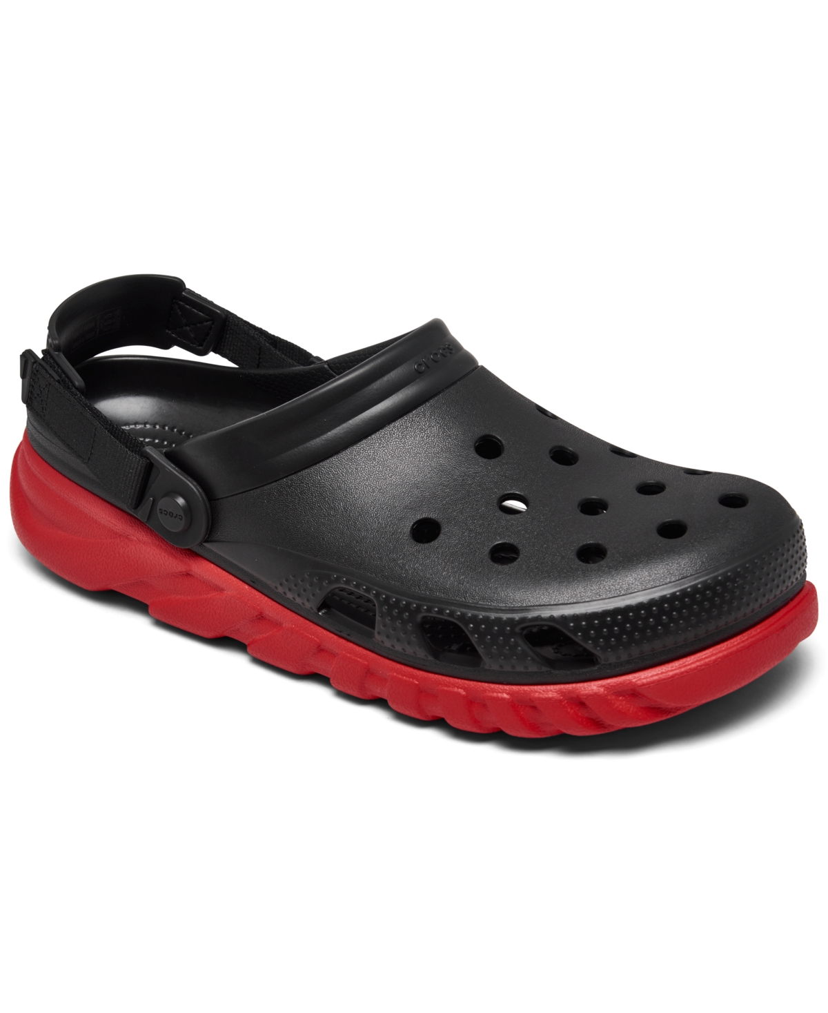 Crocs Men's Duet Max Clogs From Finish Line In Black,red