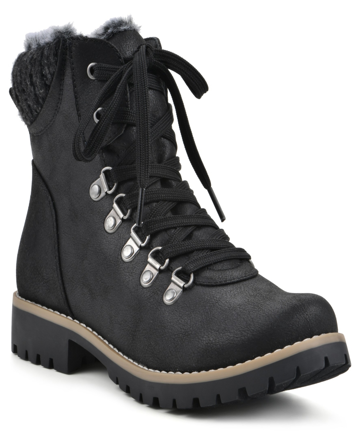 Women's Prized Lace-Up Hiker Booties - Black Fabric