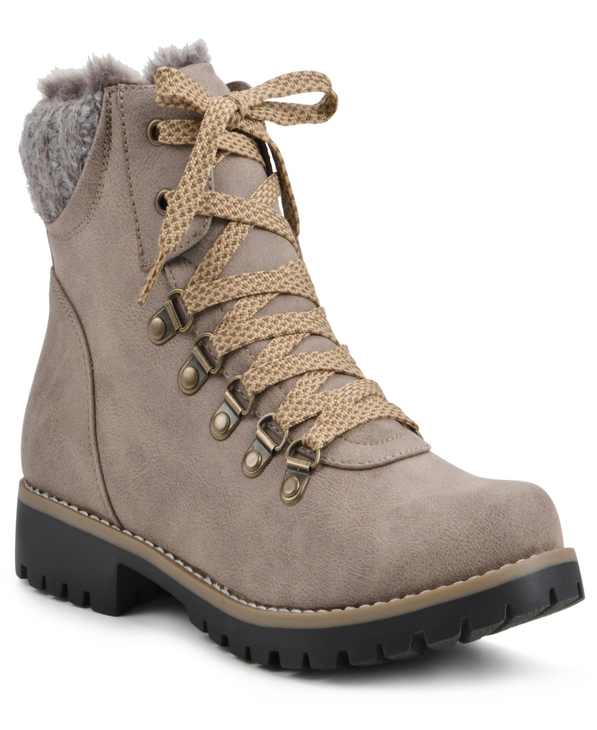 Women's Prized Lace-Up Hiker Booties - Taupe Fabric