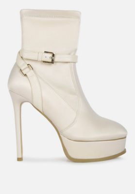 DOESBURG Womens Satin Stiletto Ankle Boot