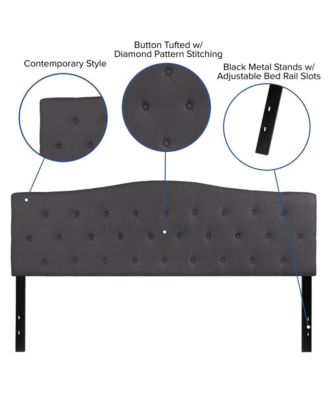 Arched King Button Tufted Upholstered Headboard