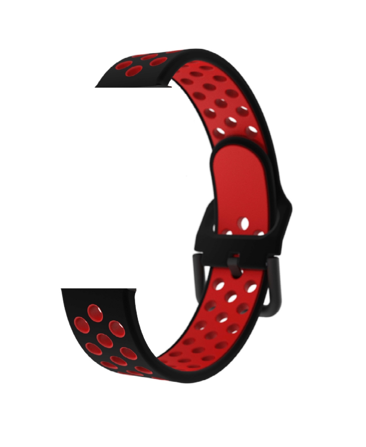 Air 3 44mm Unisex Black and Red Interchangeable Silicone Strap - Black, Red