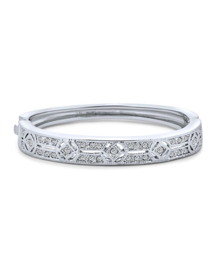 Bling Jewelry Vintage Art Deco CZ Cubic Zirconia Bangle Bracelet Elegant