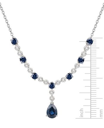 Macy's blue sapphire deals necklace