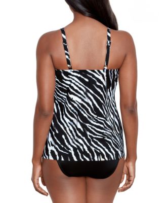 Shop Miraclesuit Womens Tigre Sombra Marina Underwire Tankini Top High Waist Tummy Control Bikini Bottoms