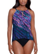 Miraclesuit Women's Plus Size Swimwear Linked in Mirage High Neckline  Underwire Bra Tankini Top, Black/Multi, 16 Plus : : Clothing,  Shoes & Accessories