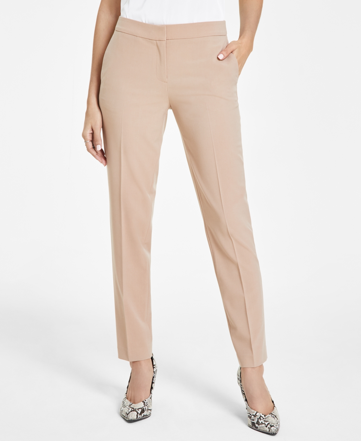 Bar Iii Womens Faux Double Breasted Boyfriend Jacket Scoop Neck Camisole Straight Leg Dress Pants Created For Macys Smart Closet