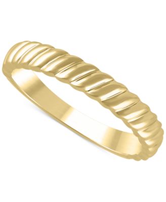 Macy's - Diagonally Textured Stackable Polished Band in 14k Gold