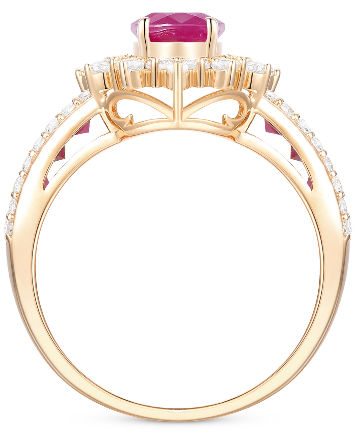 Macy's Sapphire (2-1/3 Ct. T.w) And Diamond (3/4 Ct. T.w.) Ring In 14k White Gold (also Available In Ruby A
