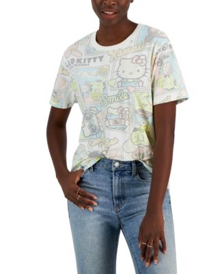 Love Tribe - Juniors' Hello Kitty Allover Print T-Shirt