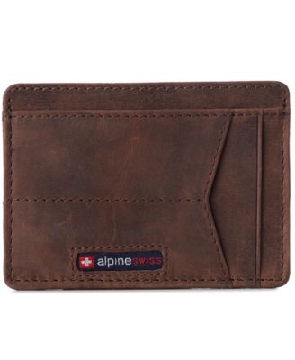 Men's Men RFID Safe Minimalist Front Pocket Wallet Leather Thin Card Case