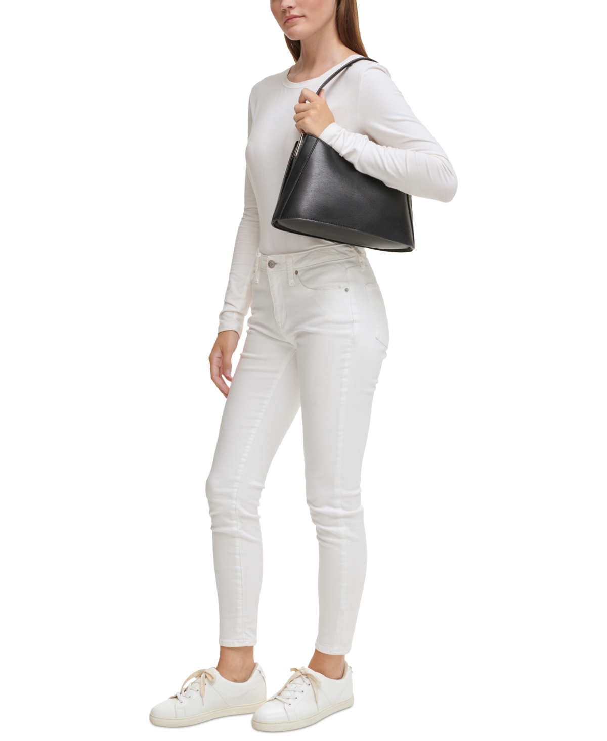 Shop Calvin Klein Wren Shoulder Bag With Magnetic Snap In Grape
