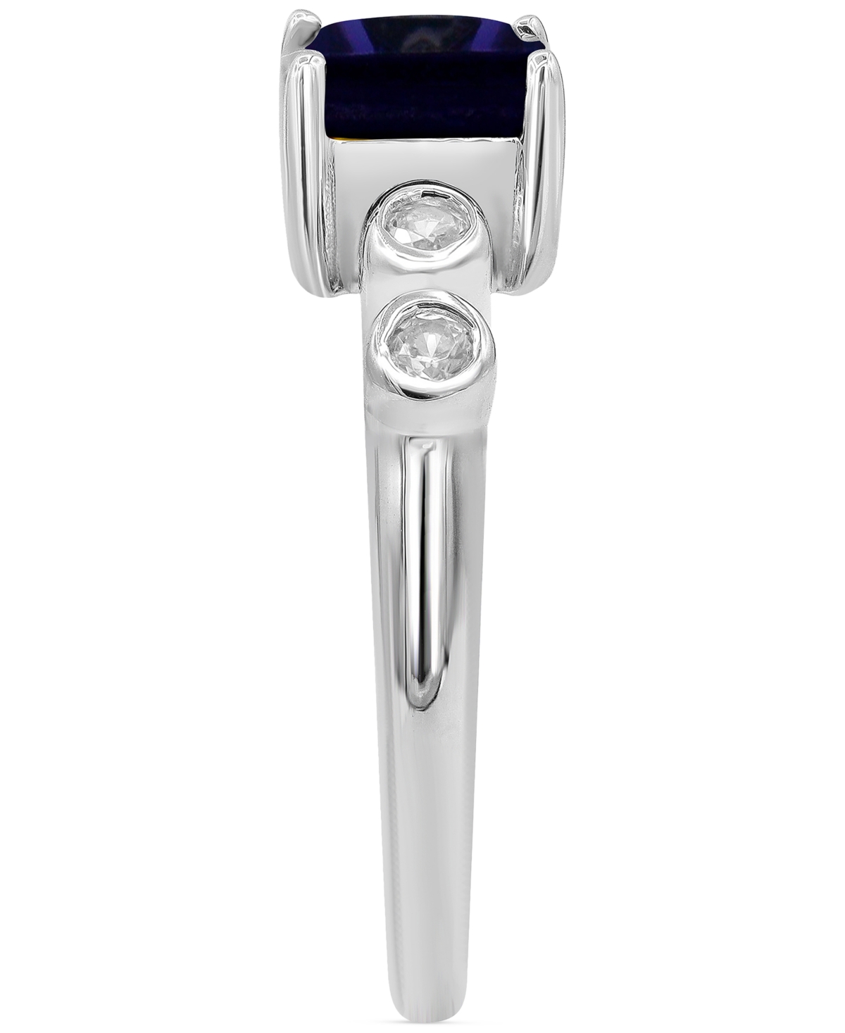 (1-1/2 ct. t.w.) & White Zircon (1/6 ct. t.w.) in Sterling Silver - Iolite