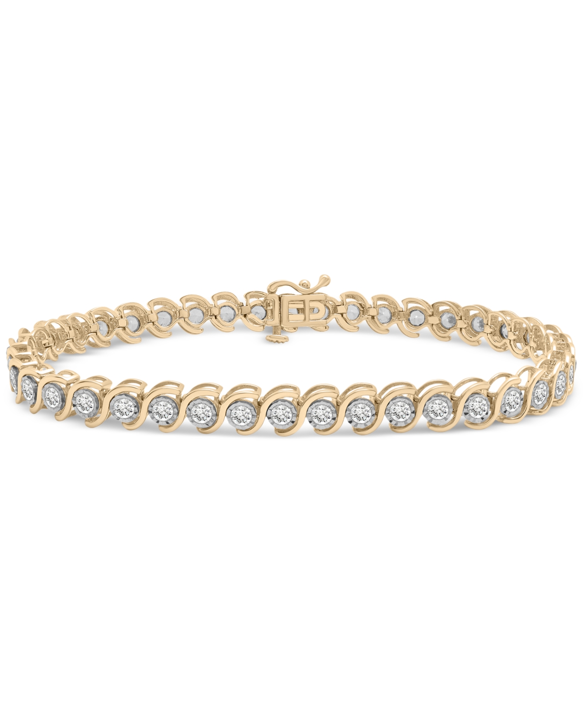 Macy's Diamond Link Tennis Bracelet (3 Ct. T.w.) In 10k Gold, Created For  In Yellow Gold