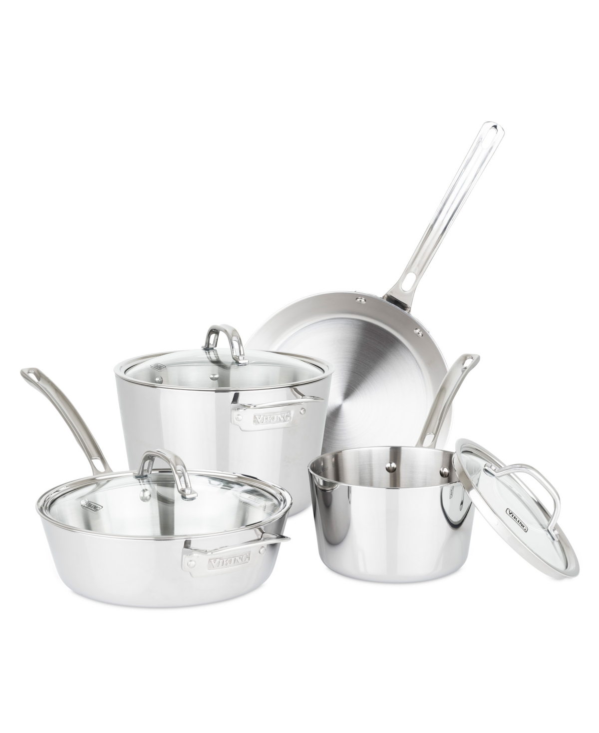 Viking Contemporary Stainless Steel 7-piece Cookware Set
