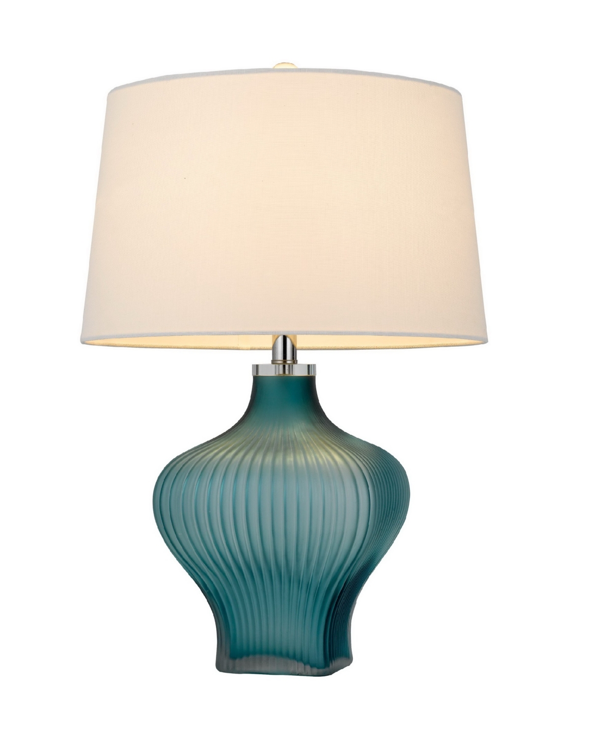 Shop Cal Lighting 26" Height Glass Table Lamp In Aqua