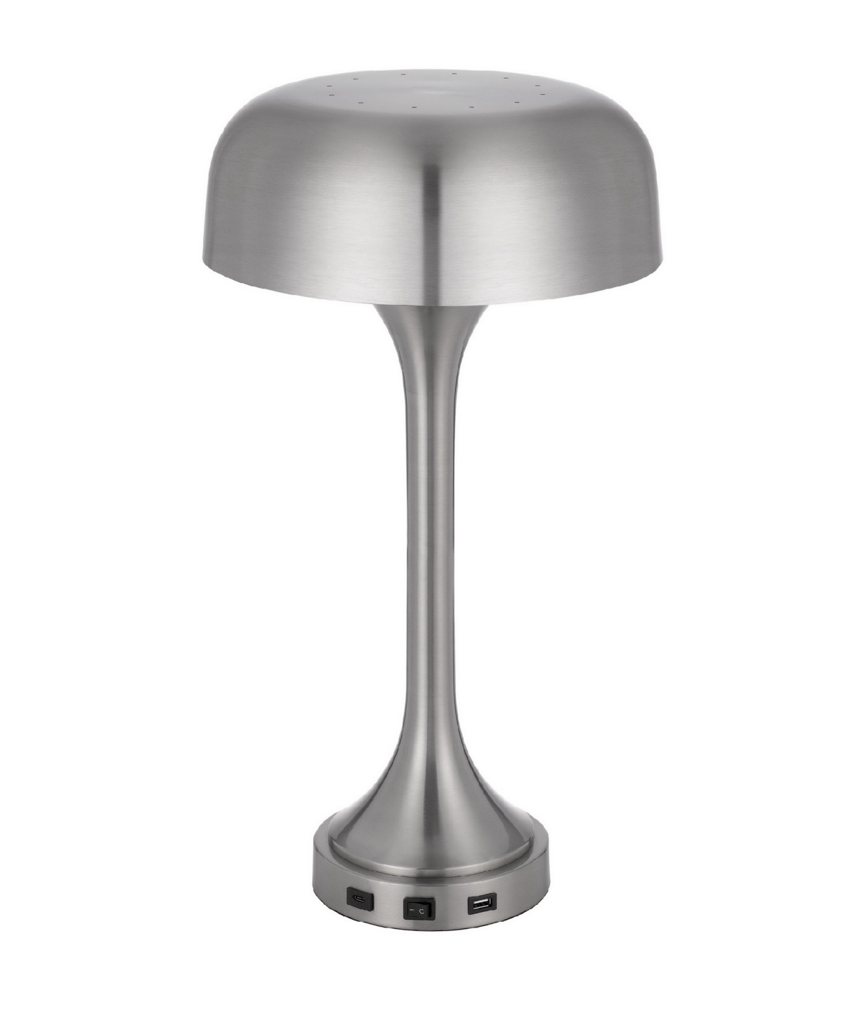 Cal Lighting 22" Height Metal Table Lamp In Brushed Steel