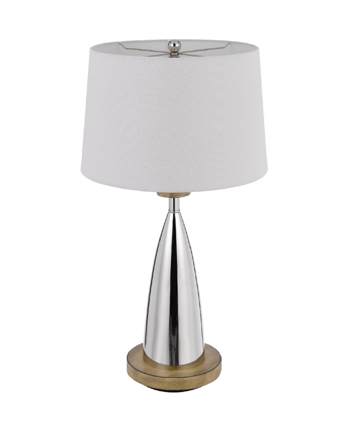 Shop Cal Lighting 31" Height Metal Table Lamp With Wood Accents In Chrome,wood
