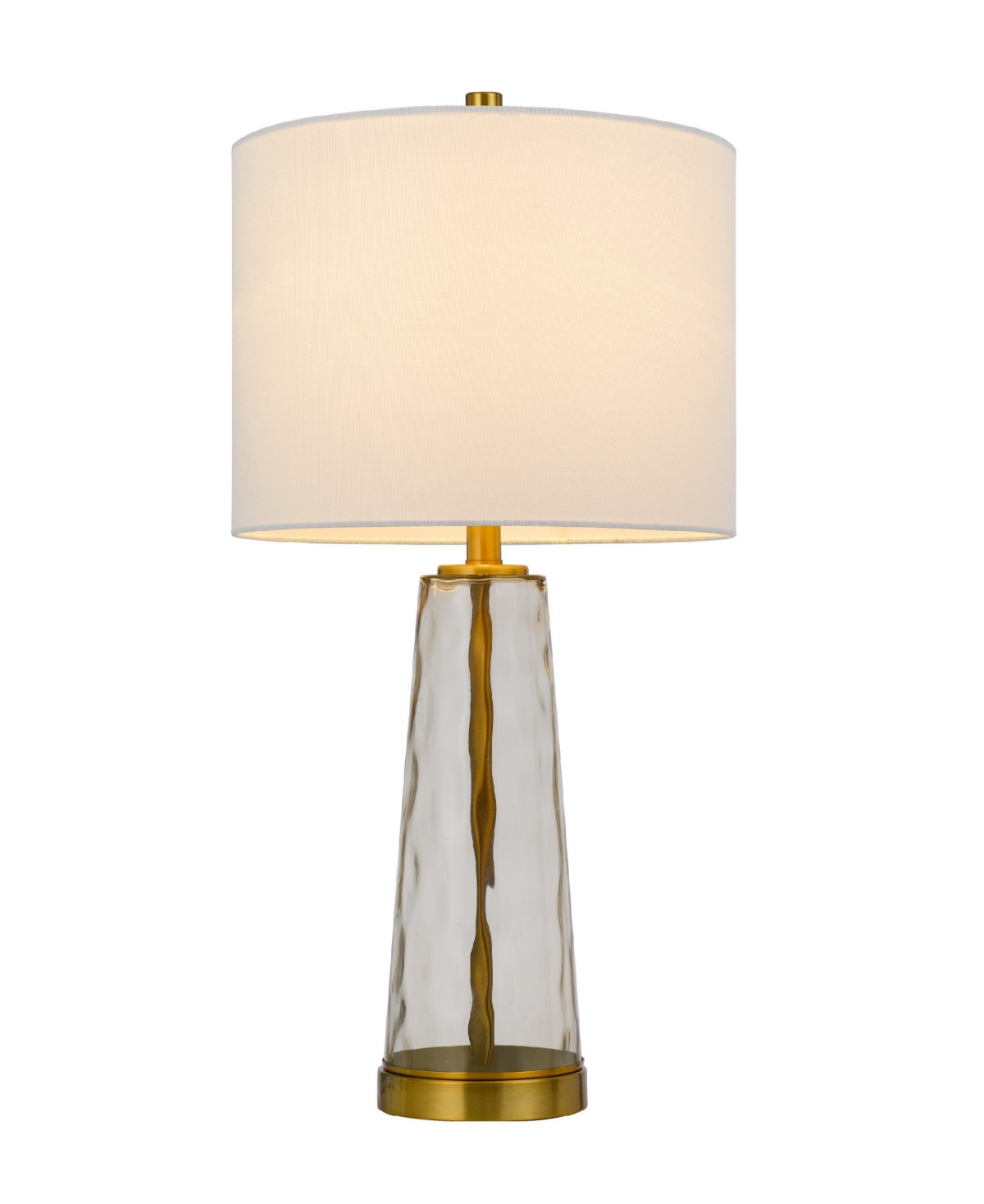 Cal Lighting 26" Height Metal And Glass Table Lamp Set In Antique Brass,glass