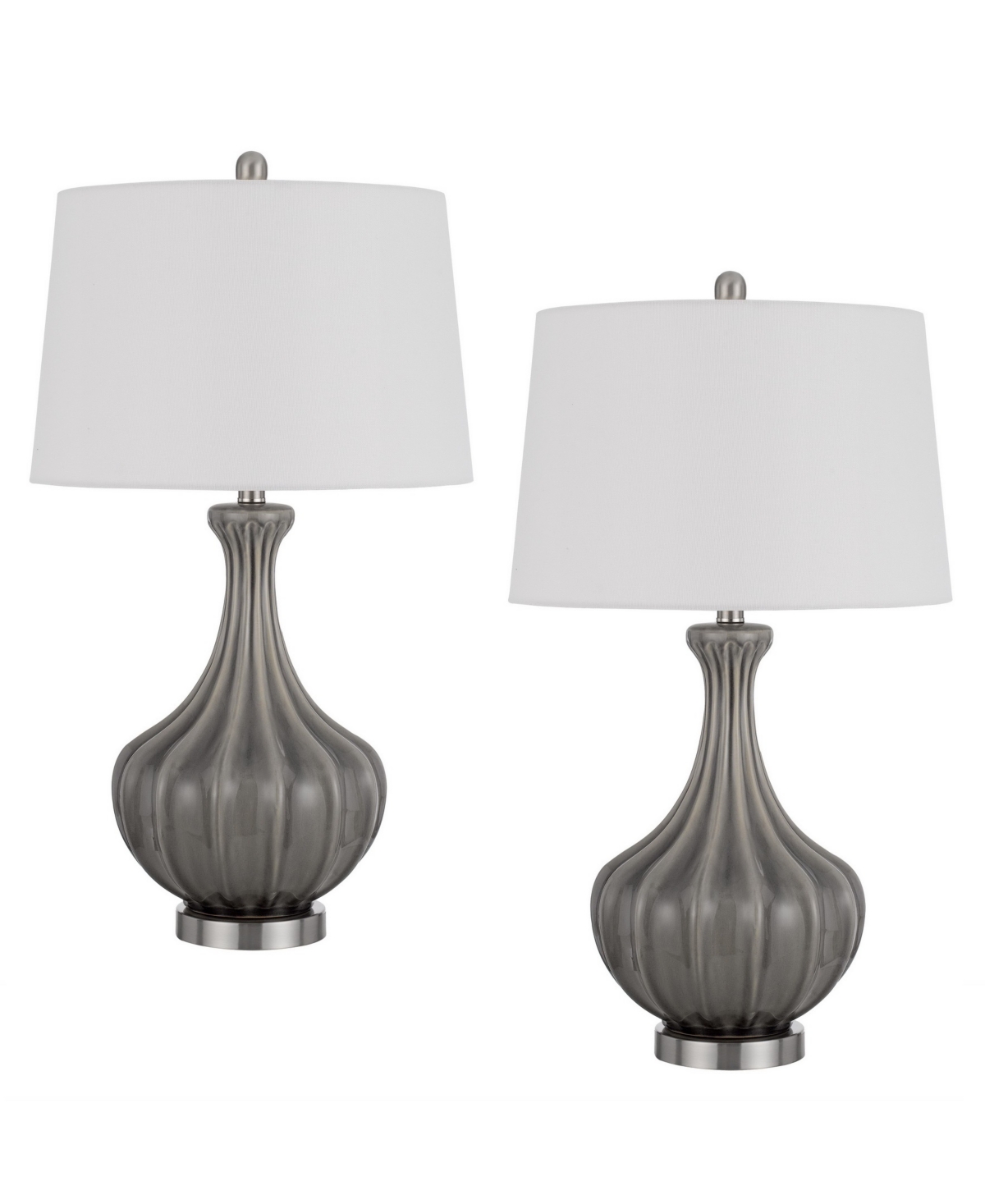 Cal Lighting 28.5" Height Ceramic Table Lamp Set In Slate Gray