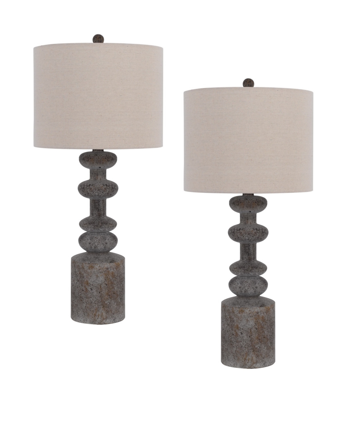 Cal Lighting 31" Height Resin Table Lamp Set In Pebble