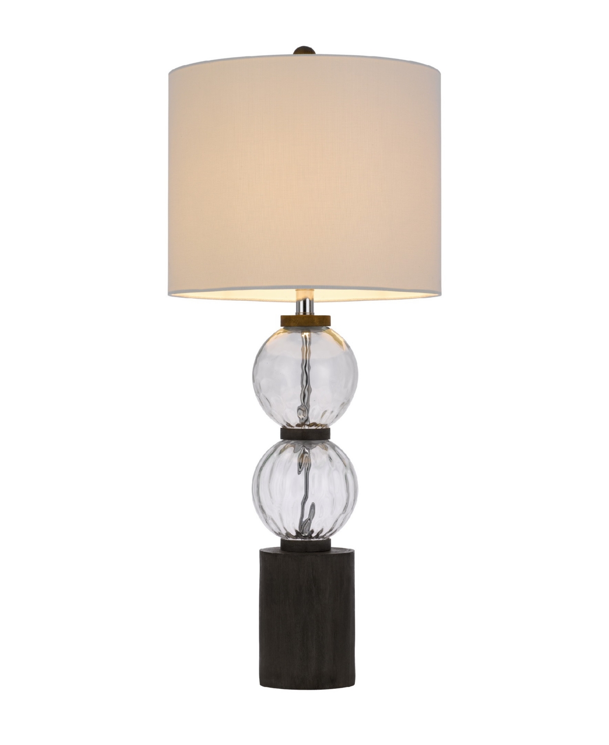 Cal Lighting 34.5" Height Glass And Resin Lamp Set In Textured Glass,dark Oak