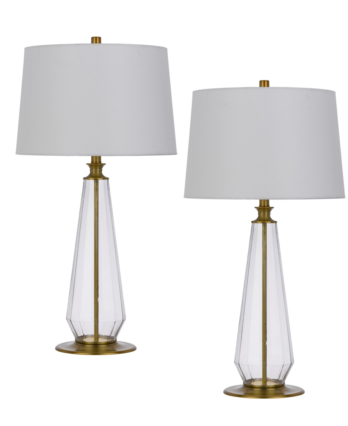 Cal Lighting 31" Height Glass Lamp Set In Glass,antique Bronze