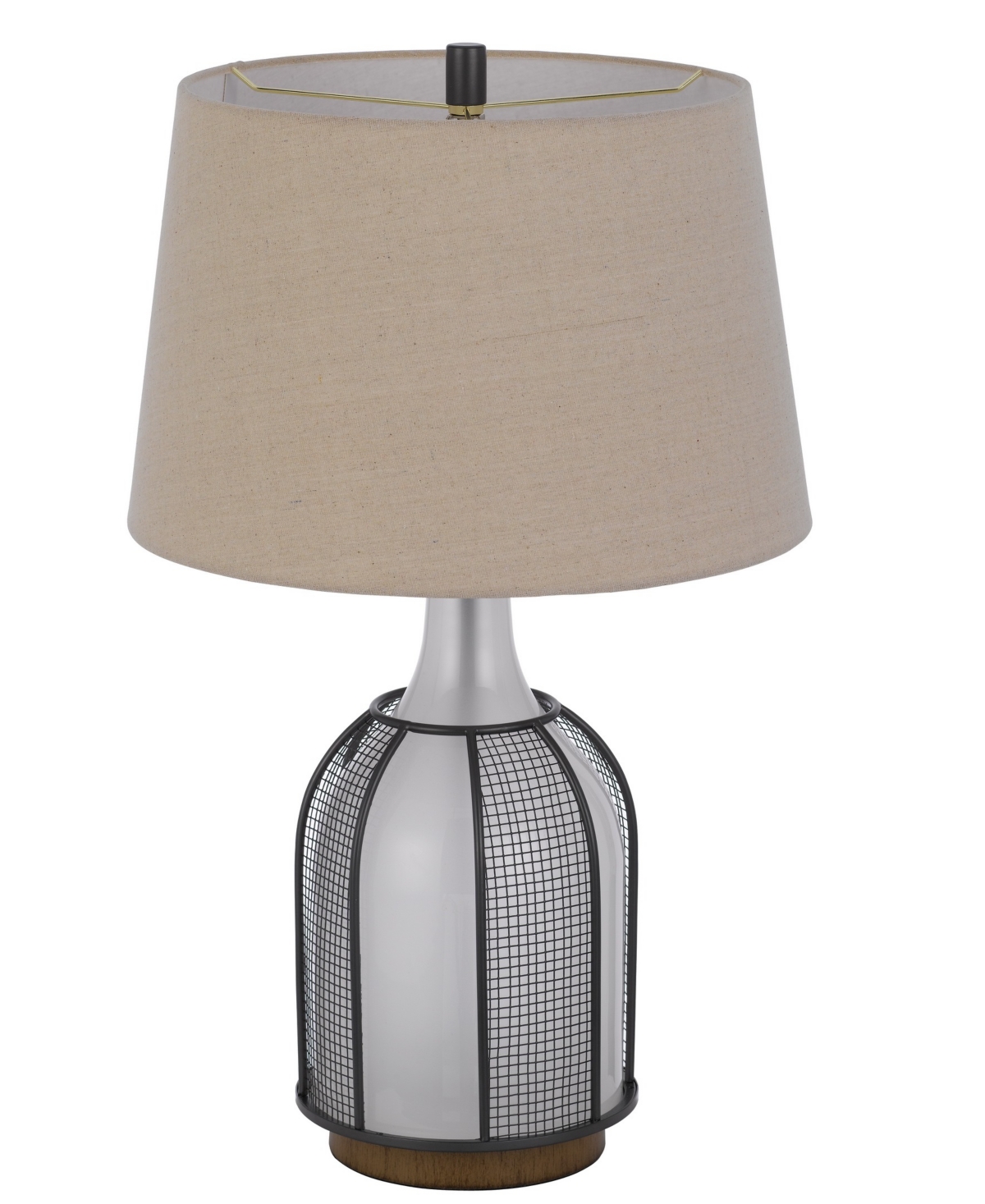 Shop Cal Lighting Morgan 28" Height Table Lamp With Mesh Grill In Frost,black