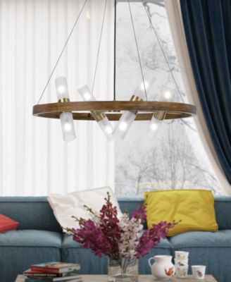 13" Height Wood and Metal Chandelier