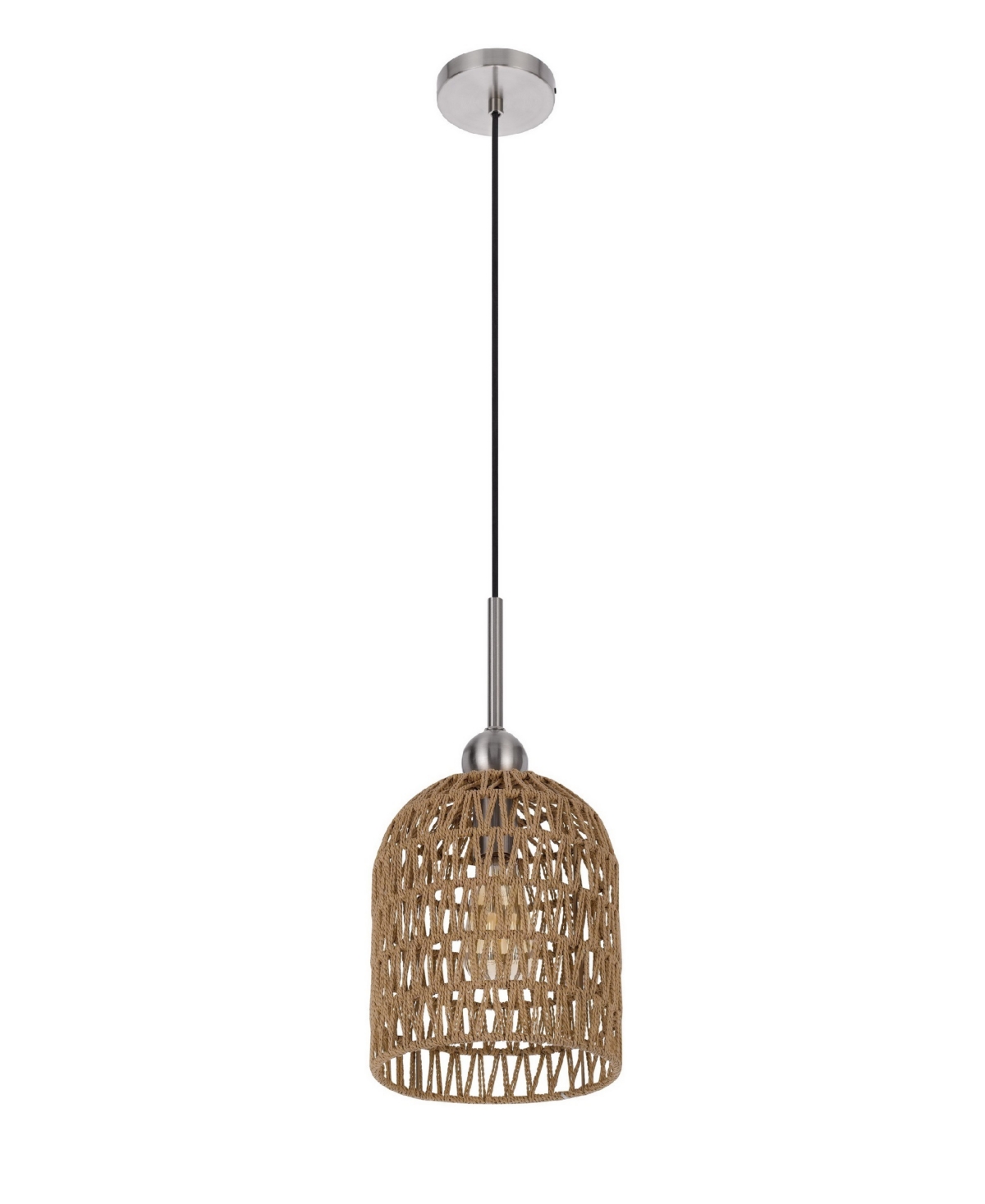 Cal Lighting 17.25" Height Fabric Pendant In Burlap
