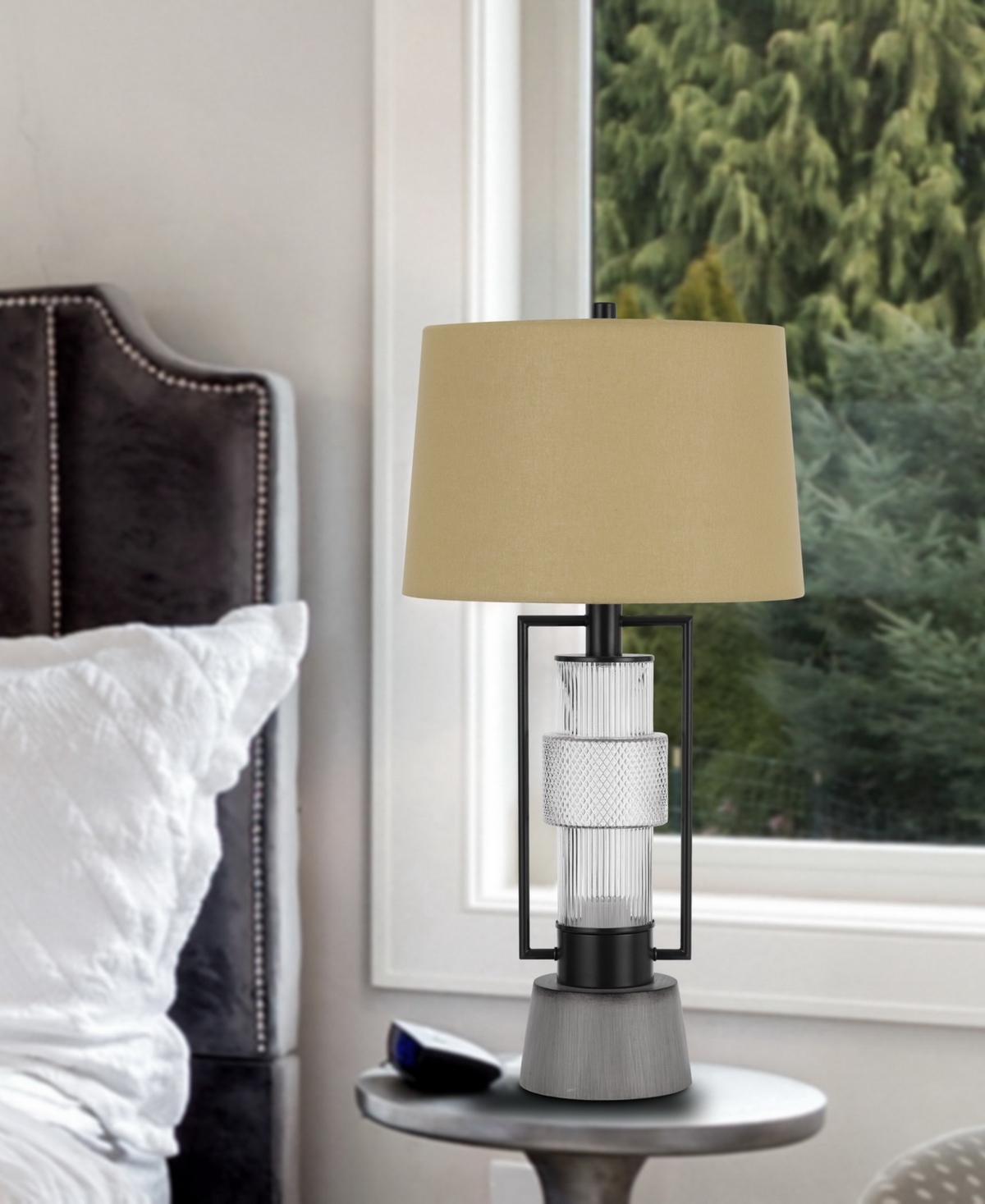 Cal Lighting Vallda 31" Height Metal Table Lamp In Matte Black,cement