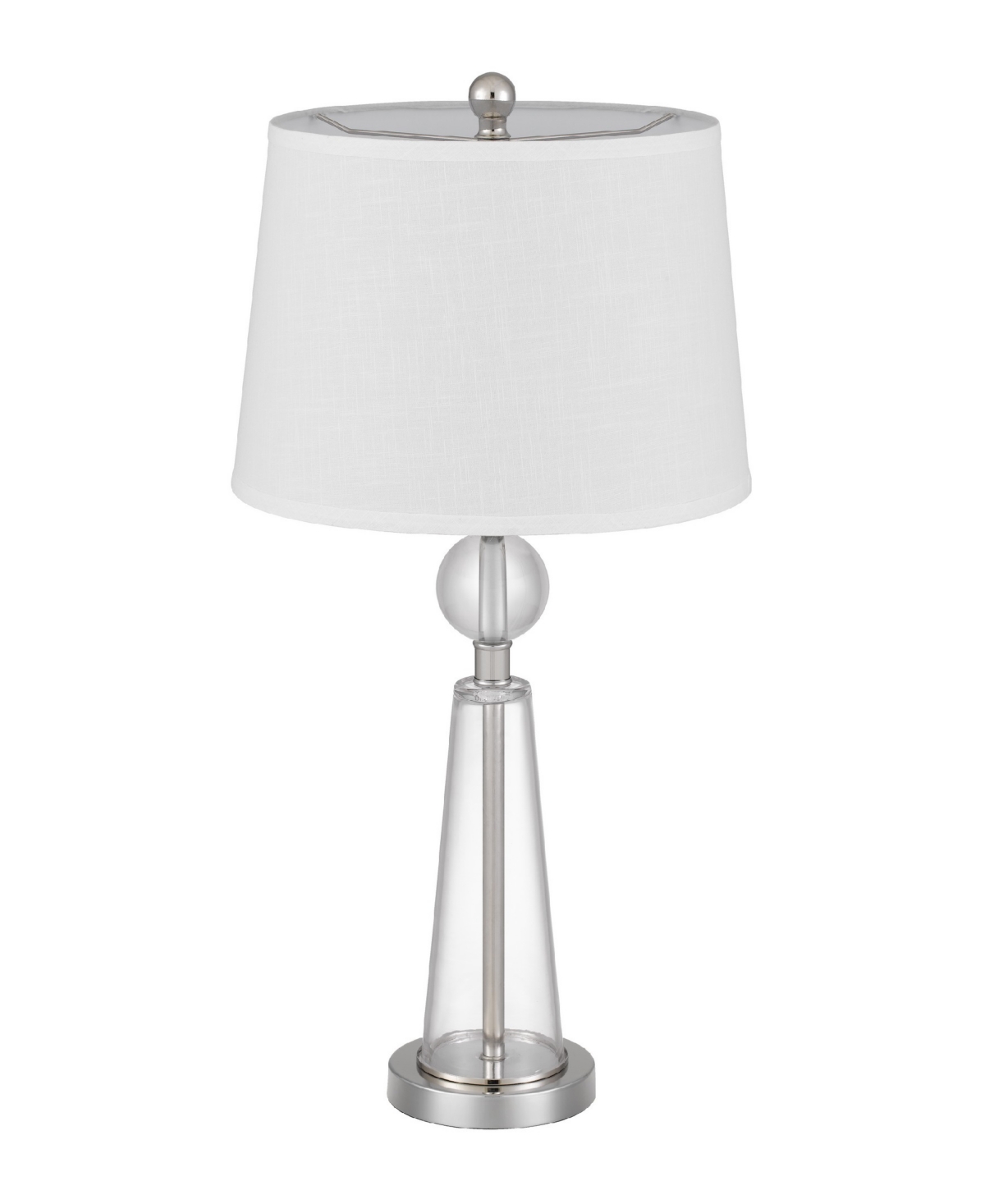 Cal Lighting Almere 28.5" Height Table Lamp Set In Brushed Steel,glass