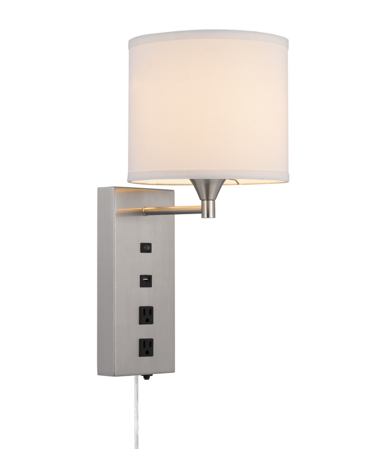 Cal Lighting 19" Height Metal Wall Lamp In Brushed Steel