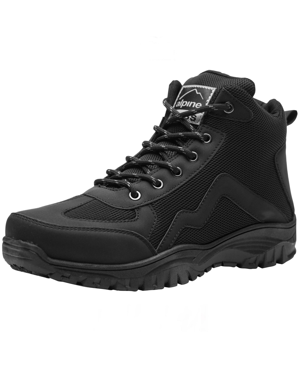 Men's Hiking Boots Comfortable Mid Ankle Outdoor Walking Shoes - Black