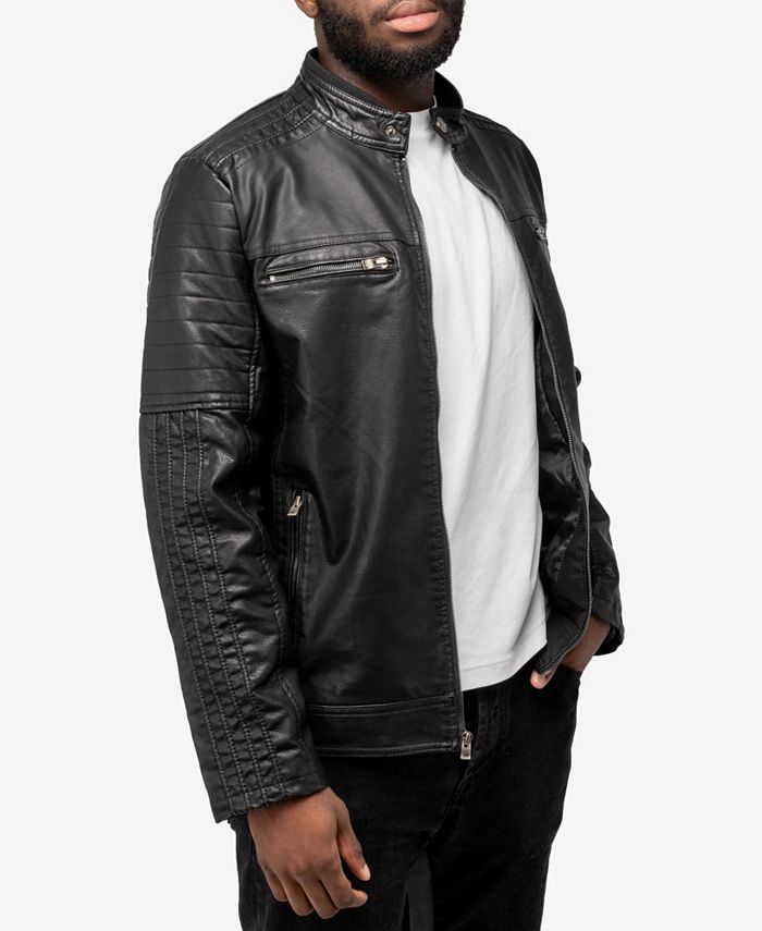 X-Ray Men's Grainy Polyurethane Leather Moto Jacket - Macy's