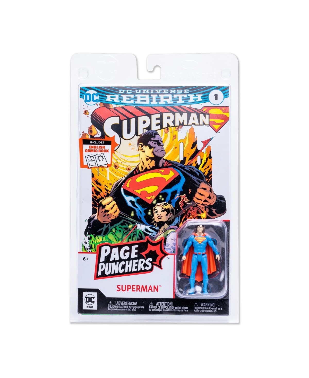 Dc Direct Superman With Comic Dc Page Punchers 3" Figure In Multi