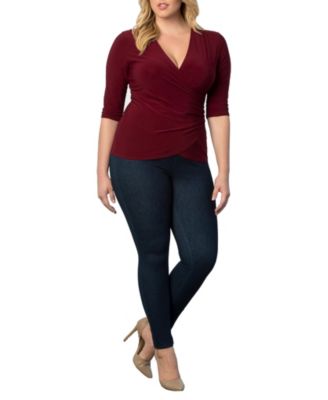 Plus Size Femme Fatale Faux Wrap Top