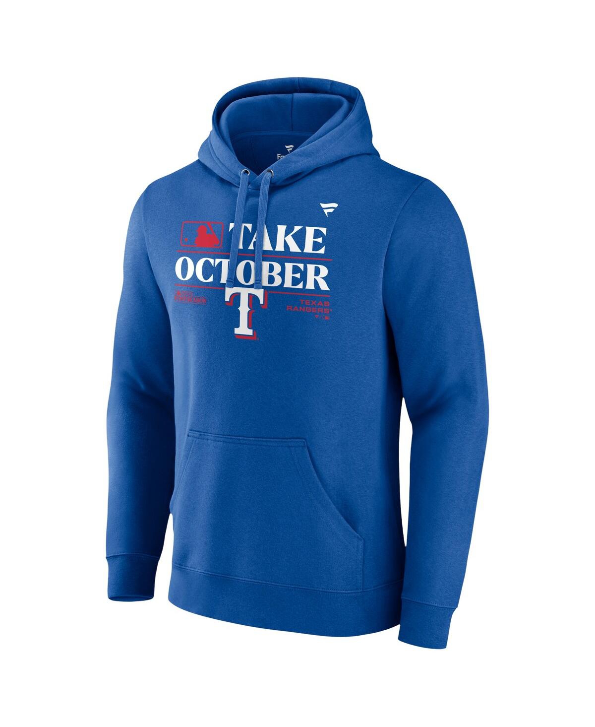 Men's FanaticsTexas Rangers 2023 Postseason Locker Room Pullover Hoodie - Royal